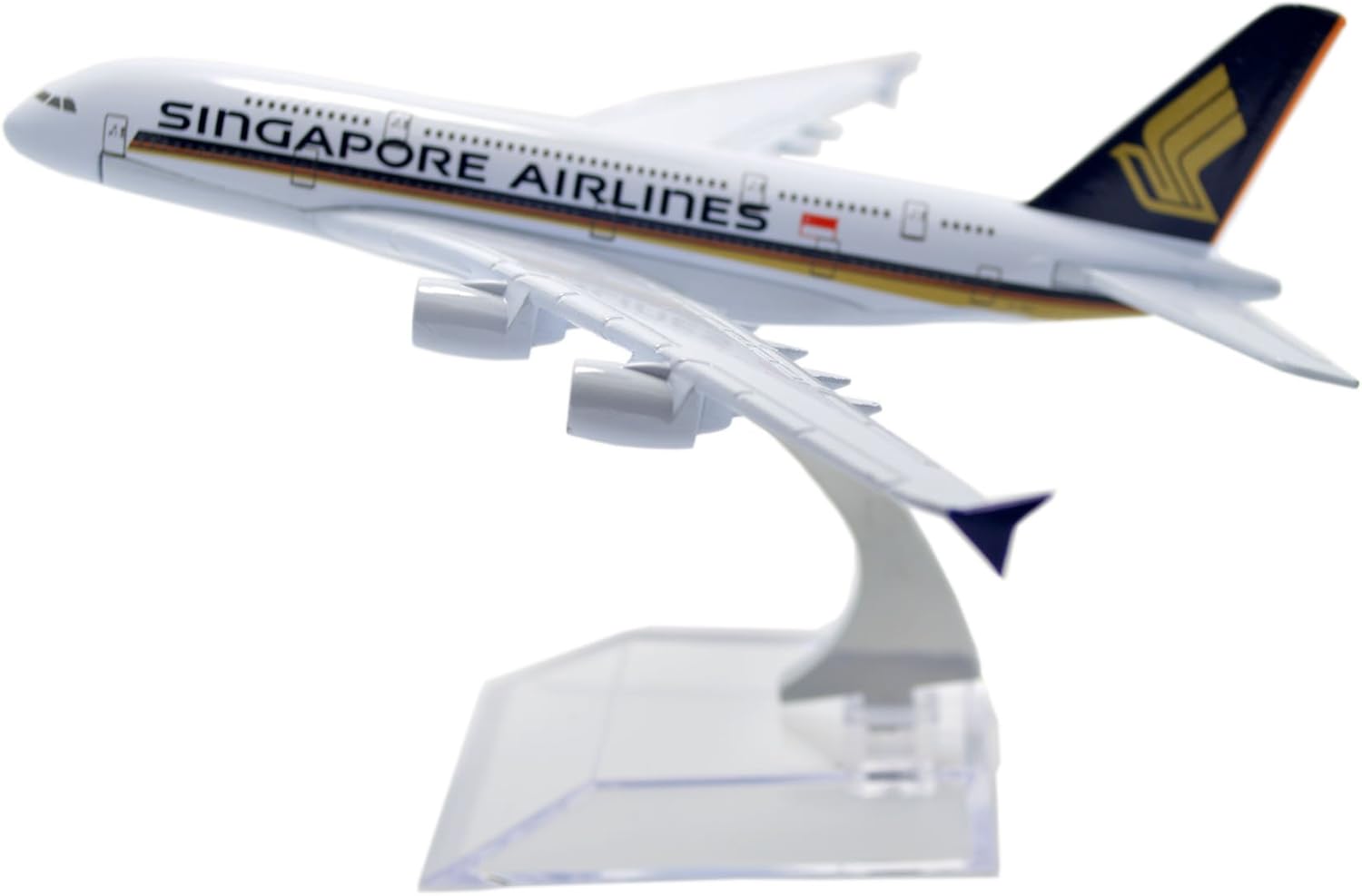 Singapore Airlines A380 Metal Aircraft -16cm with stand