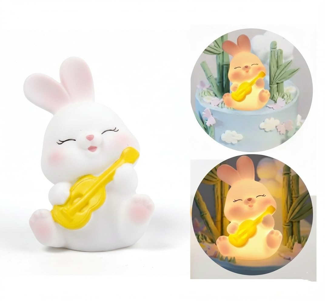 Happy Rabbit Lamp with Guitar