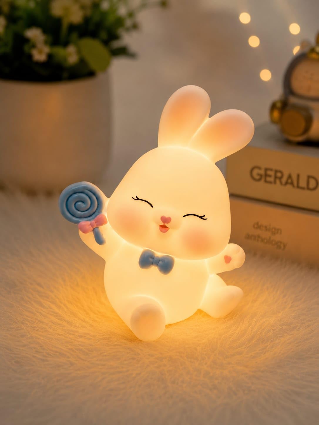 Happy Rabbit Lamp with Chocolate