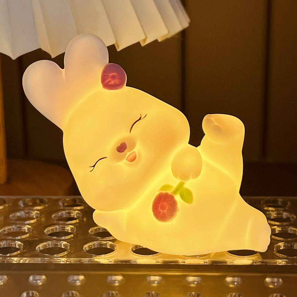 Happy Rabbit Lamp with Flower