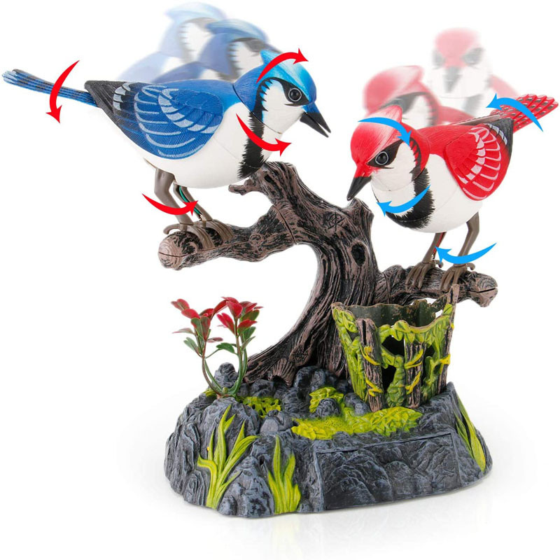 Music Magic Singing & Chirping Birds Realistic Sounds - Movements Blue Electronic Bird