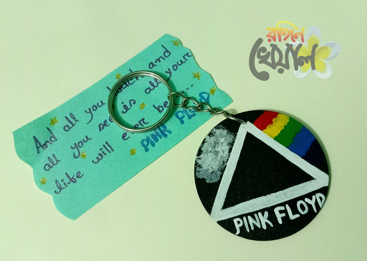 Pink Floyd Hand Painted Key Ring